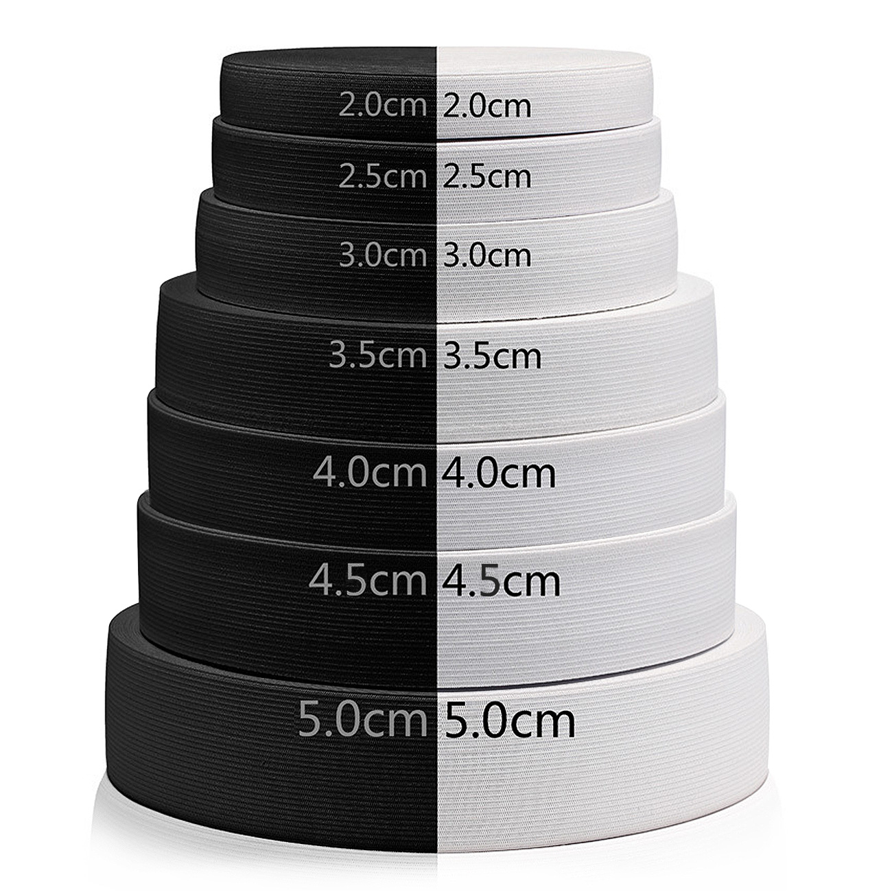 [Spot Crocheted Knitting Elastic Cord] Hook Pants Belt Knitting Elastic Cord Elastic String Black and White Elastic Band