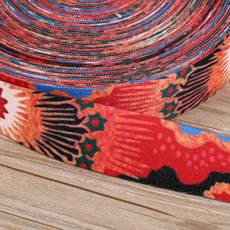 Manufacturer direct selling color printing ribbon guitar belt national wind belt heat transfer belt.