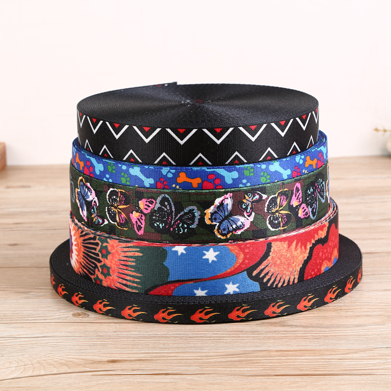 Manufacturer direct selling color printing ribbon guitar belt national wind belt heat transfer belt.