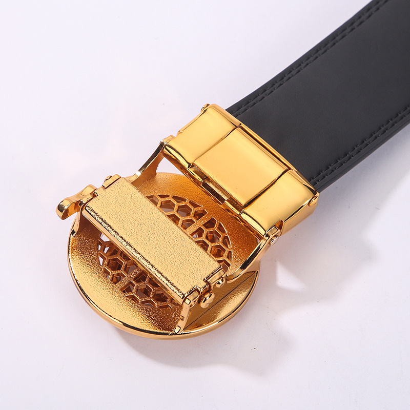 European and American Business Fashion Personality Men&#039;s Two-Layer Cowhide Waist of Trousers Rotating Windmill Good Luck Comes Automatic Buckle Belt