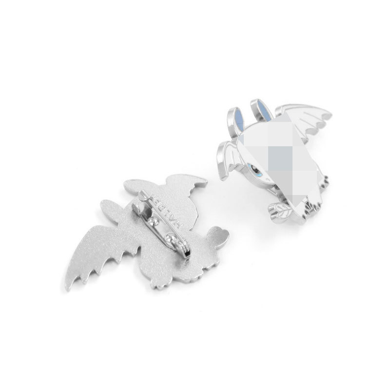 Alloy Dripping Badge Cartoon Peripheral Black Dragon and White Dragon Upgraded Enamel Brooch Badge Ornament Brooch