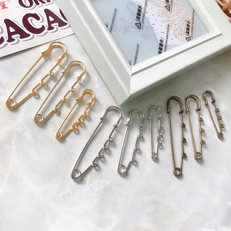 Korean Style High Quality Brooch Ring Big Pin Color Retention Electroplating Safety Safety Pin Wholesale Safety Pin