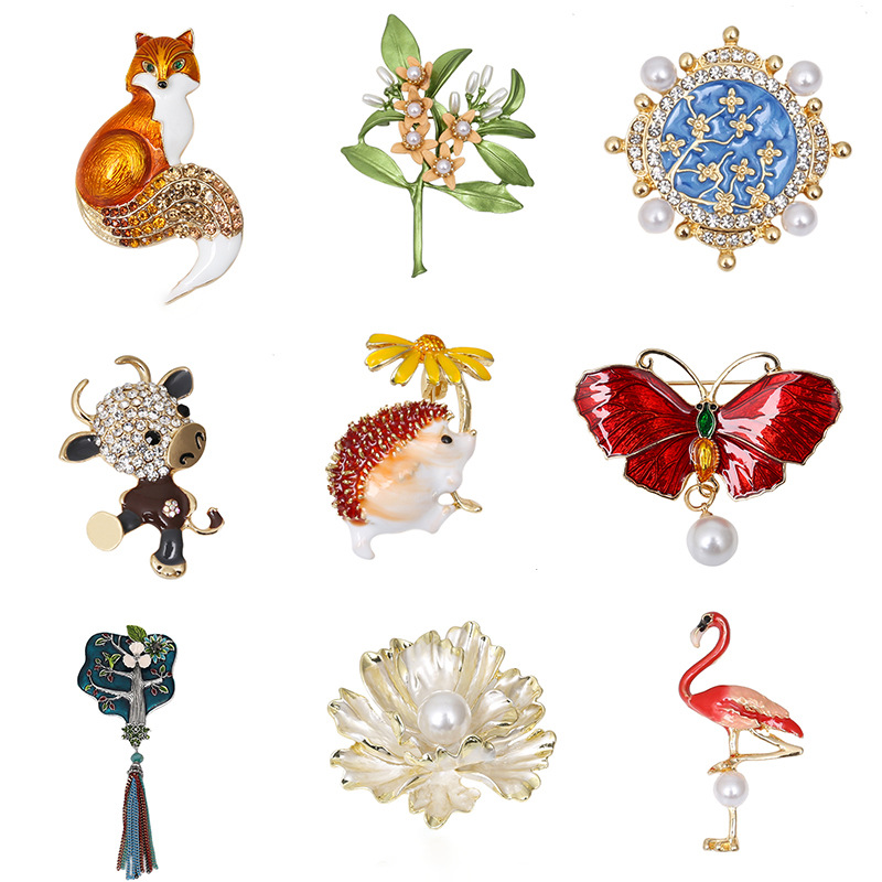 Daisy High-Grade Silk Scarves Buckle Diamond-Embedded Golden Bee Flower Brooch Pin Clothing and Clothing Brooch