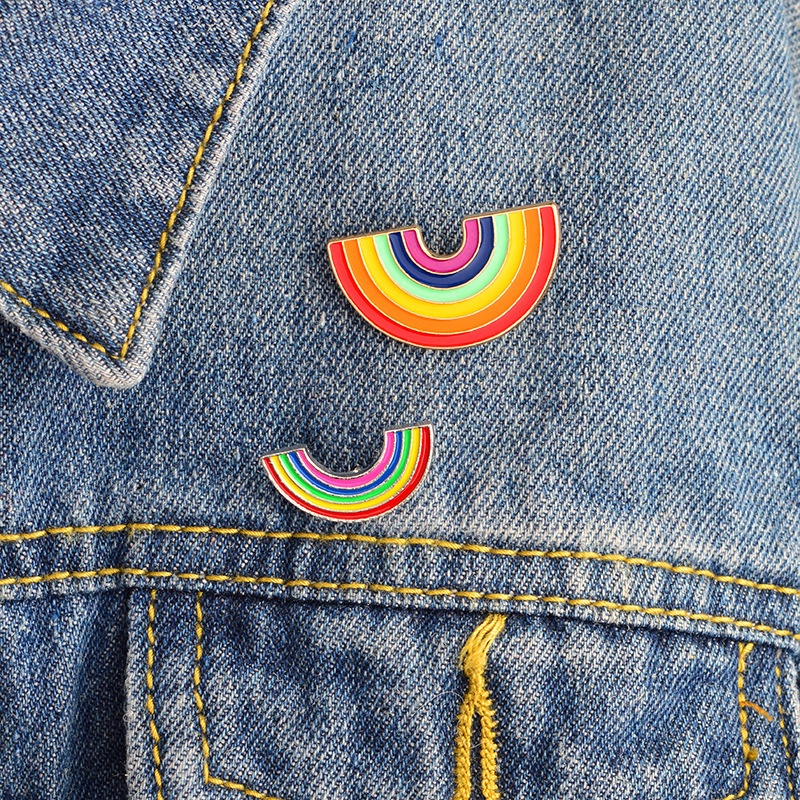 European and American New Creative Rainbow Bridge Rainbow Set Drop Oil Brooch Metal Pin Denim Bag Ornament
