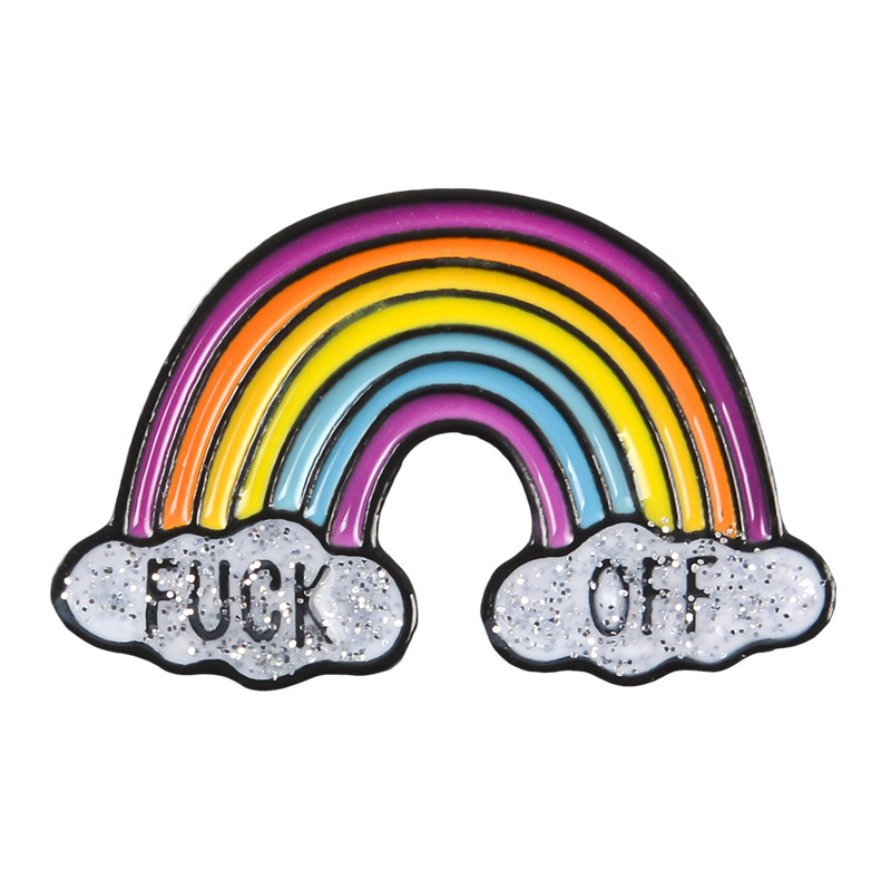 European and American New Creative Rainbow Bridge Rainbow Set Drop Oil Brooch Metal Pin Denim Bag Ornament