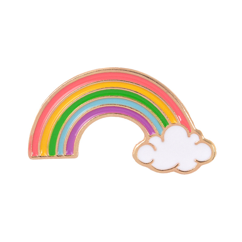 European and American New Creative Rainbow Bridge Rainbow Set Drop Oil Brooch Metal Pin Denim Bag Ornament