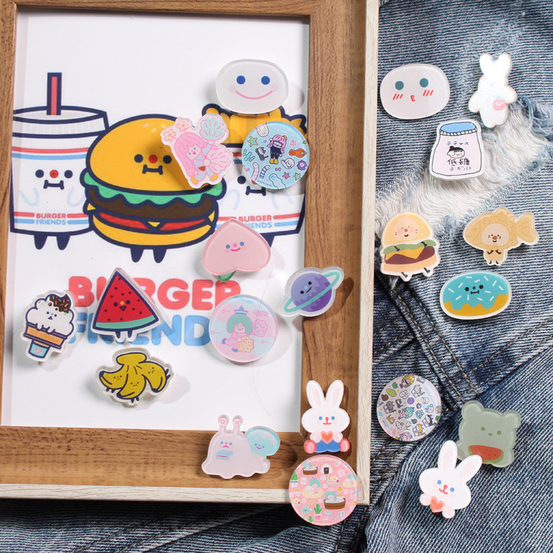Cartoon Brooch Internet Celebrity Bear Badge Cute Clothes Acrylic Bag Fixing Buckle Pin Accessories Customized Brooch