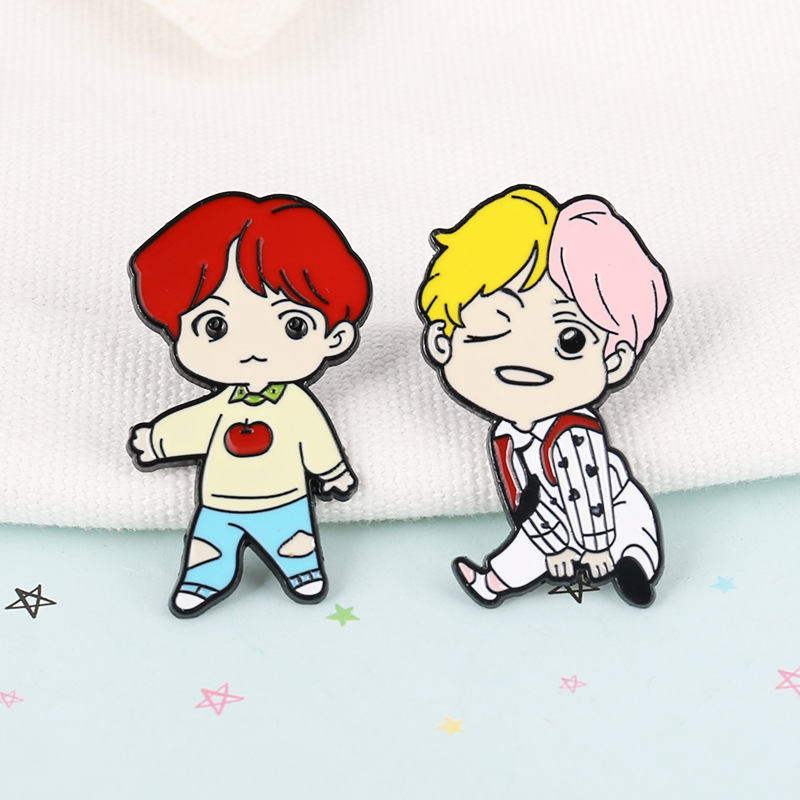 BTS BulletProof Youth League Badge Fan Support Cartoon Brooch Celebrity Related Goods Horse Needle Brooch Badge Spot