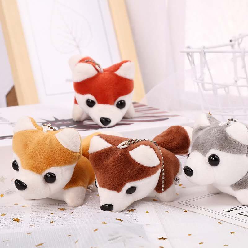 Husky Cartoon Plush Doll Cute Small Animal Rap Doll of the Same Style Key Pendants Schoolbag Pendant Brooch