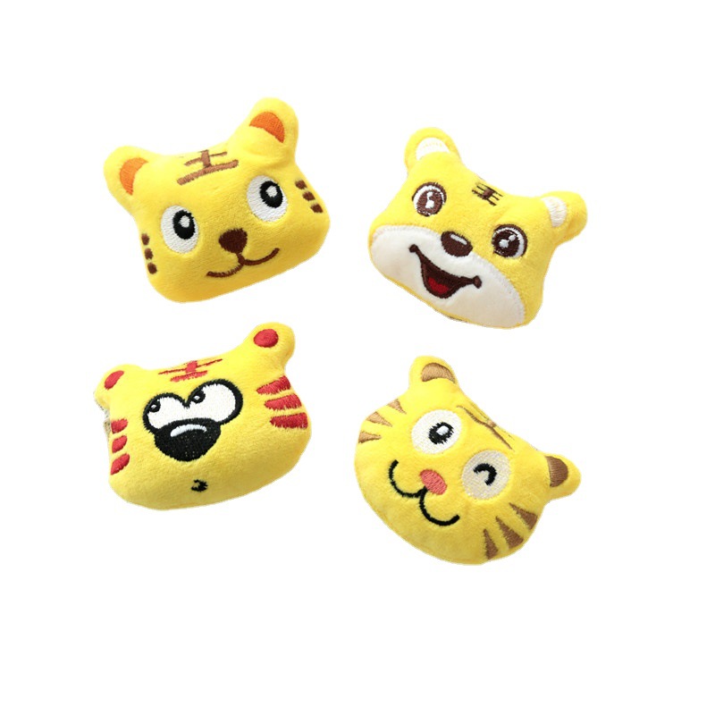 Japanese and Korean Style Cartoon Plush Tiger Year Brooch Cute Style Handbag Pendant DIY Doll Cartoon Clothing Accessories Wholesale