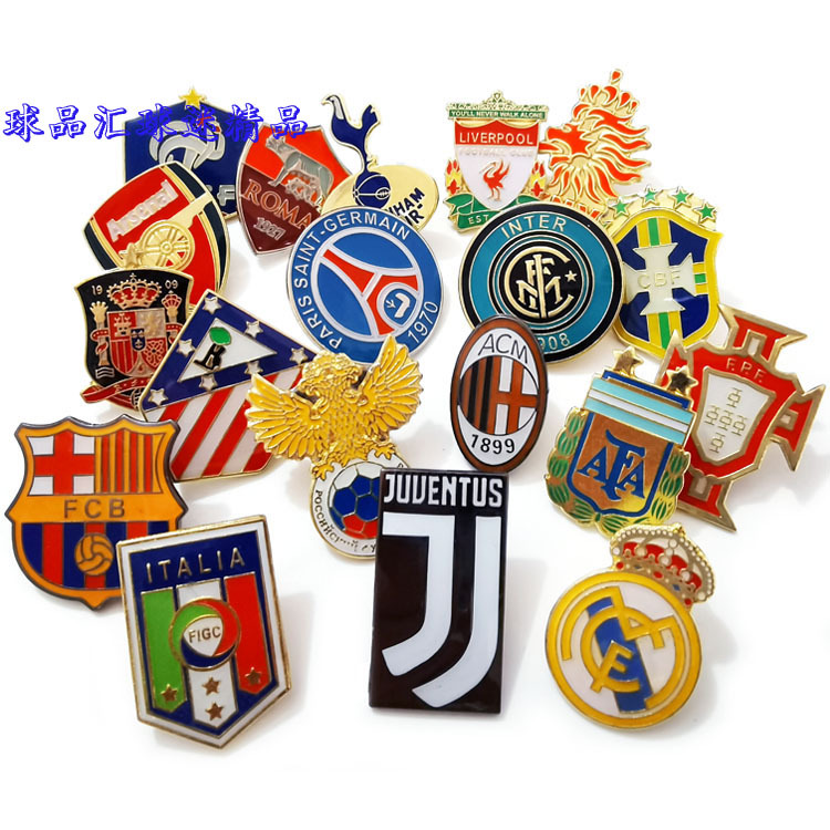 Real Madrid Liverpool AC Milan Chelsea Inter Hotspur Roman Metal Football Badge Commemorative Medal Brooch