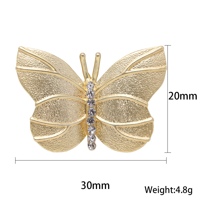 Butterfly matte brooch matte plating pearl brooch dumb gold dumb silver brooch retro coat coat coat brooch