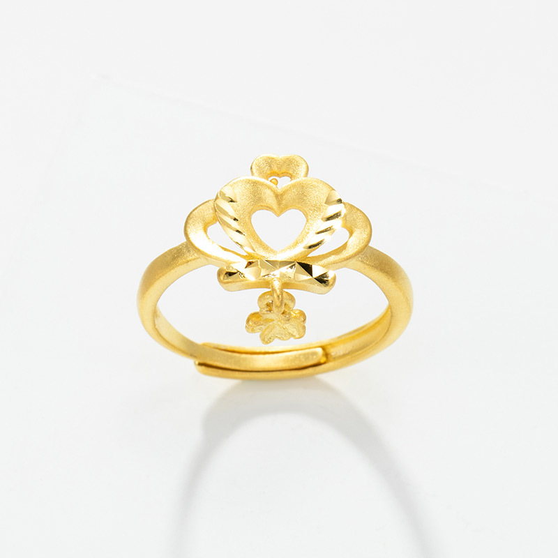 Xuping Jewelry Japanese and Korean Ins Personalized Crown Carven Design Ring Female Fashion Temperament Open Ring in Stock Wholesale