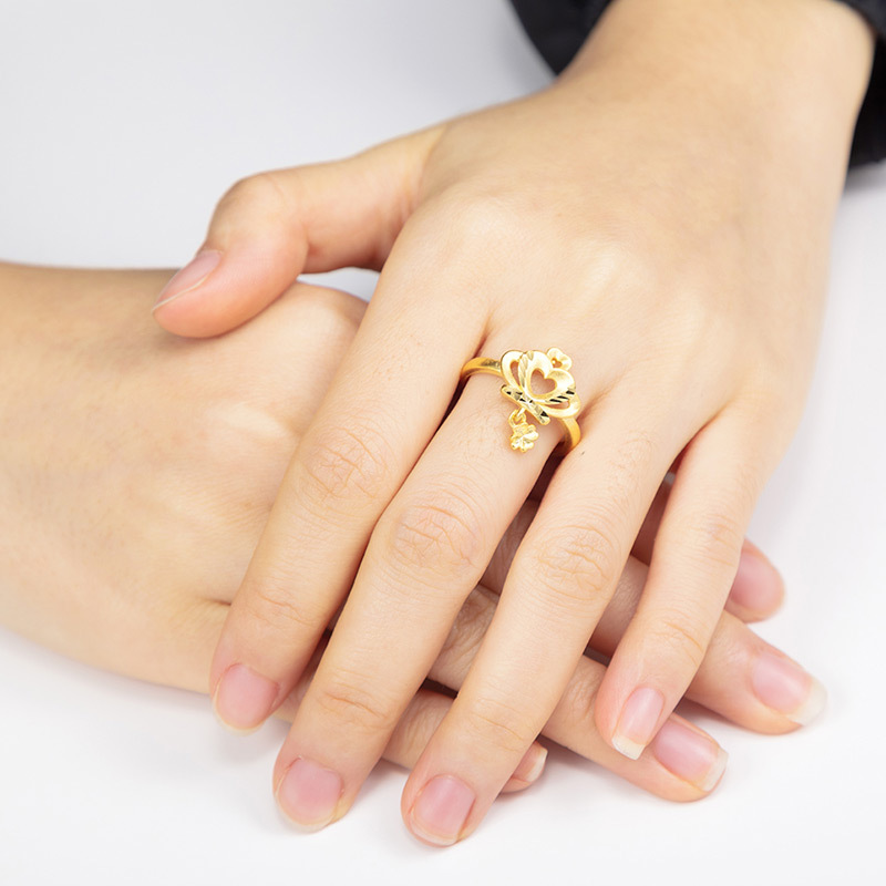 Xuping Jewelry Japanese and Korean Ins Personalized Crown Carven Design Ring Female Fashion Temperament Open Ring in Stock Wholesale