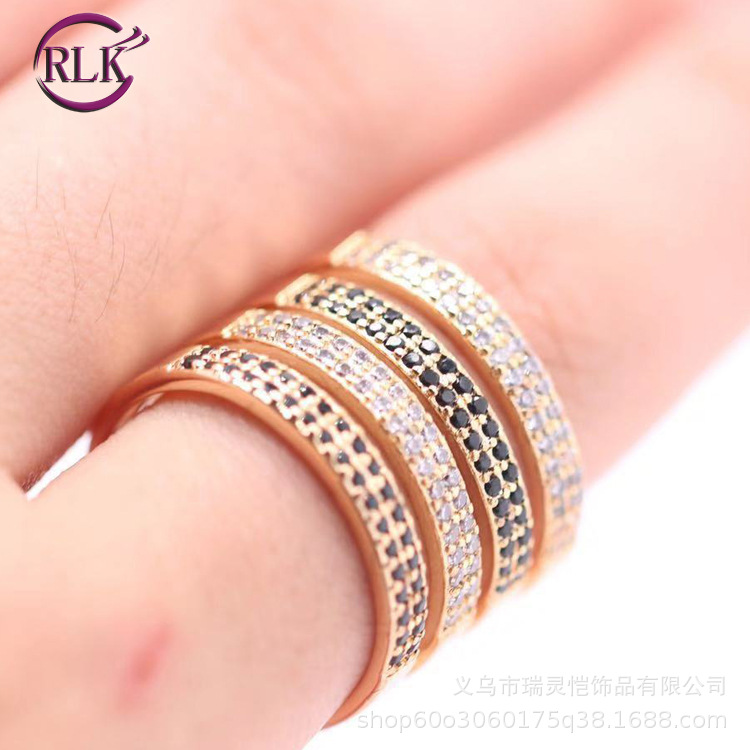 Factory Direct Sales Hot Selling Finger Ring European and American Unisex Zircon Clothing Accessory Bracelet Ring Wholesale