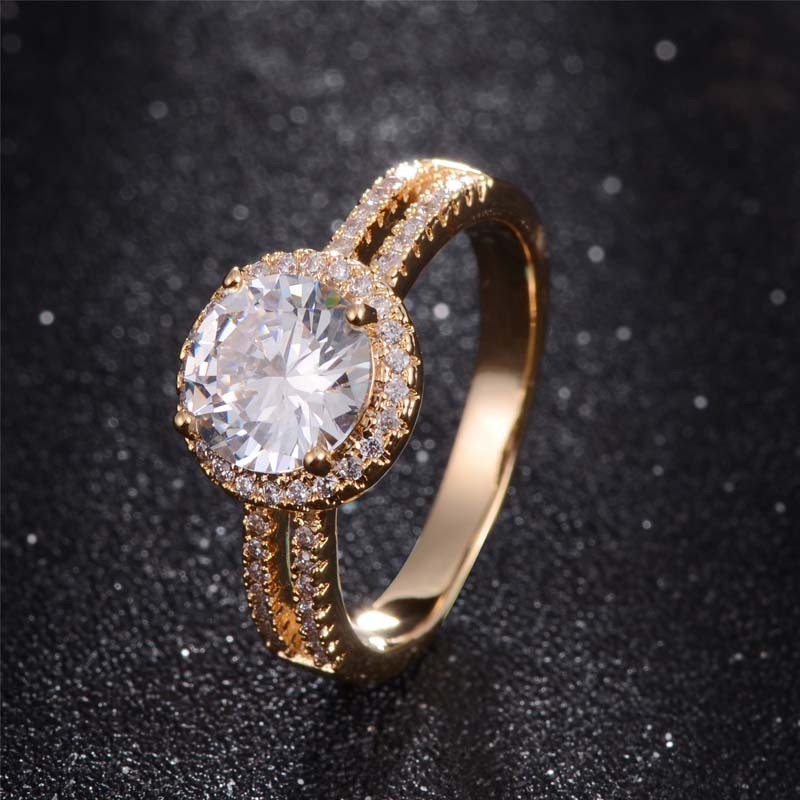 Stone Winter New Luxury Zircon qing lv shi Ring Bright Touching Gold Plated Copper Ring Manufacturers