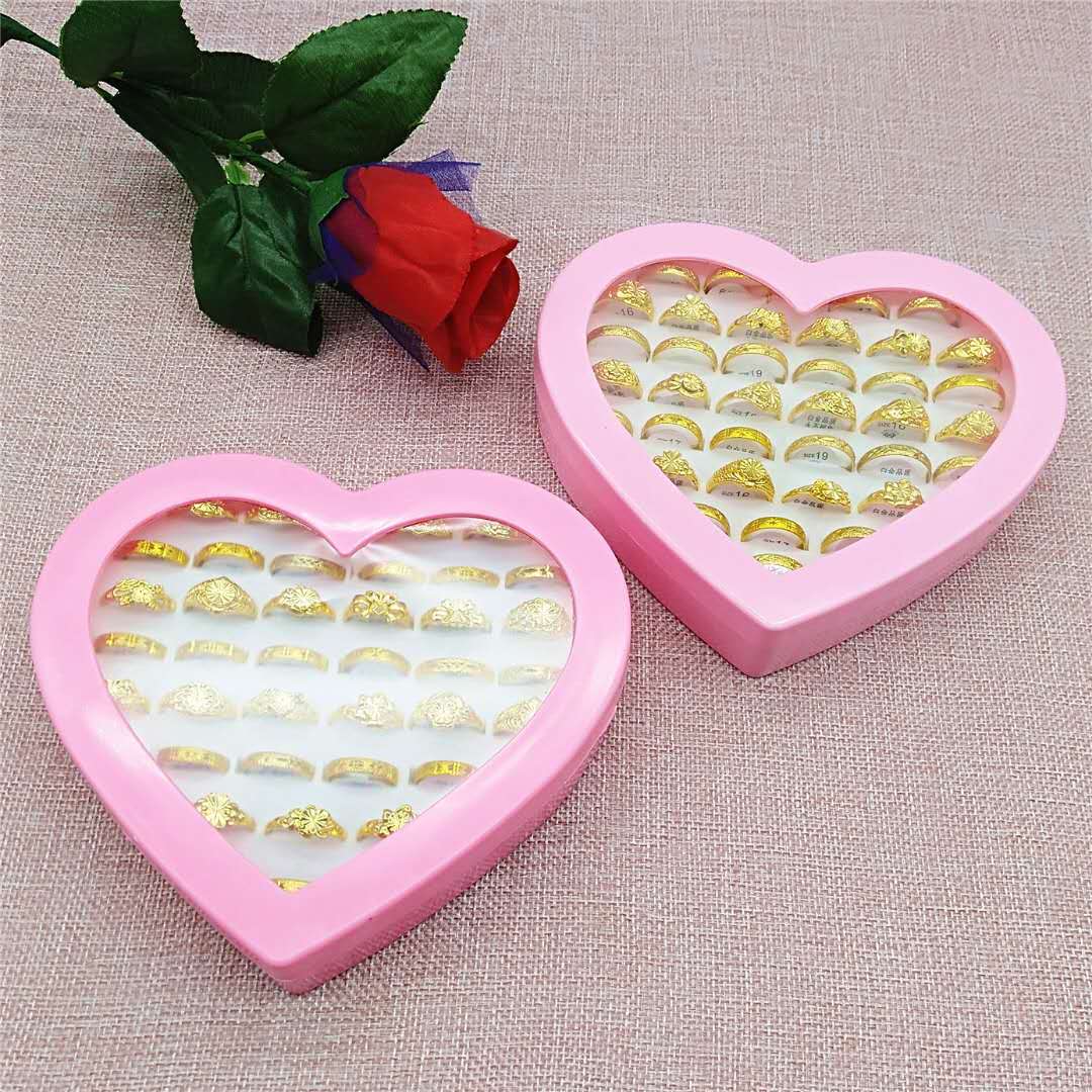 Local Tyrant Gold Ring 36 Clothes Popular Men&#039;s and Women&#039;s Small Jewelry Boutique Jewelry Hot Sale 2 Yuan Store Supply
