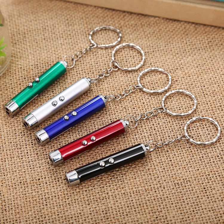 Two-in-one mini LED small flashlight laser small flashlight ring hanging decoration cat funny manufacturer