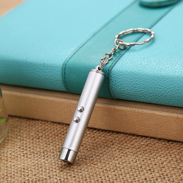 Two-in-one mini LED small flashlight laser small flashlight ring hanging decoration cat funny manufacturer