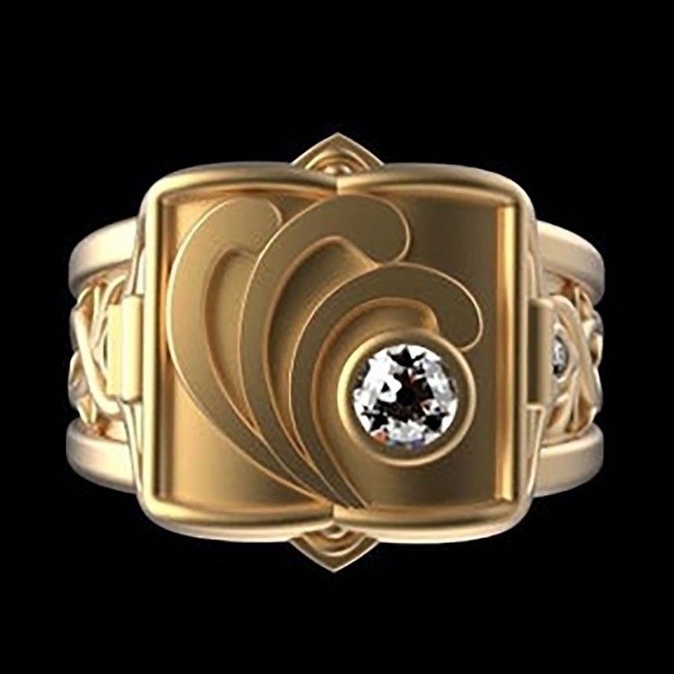 Cao Shi Wish Cross-Border New Arrival Fashion Men&#039;s Copper Ring Hip Hop Punk Europe and America Creative Box Flip Ring