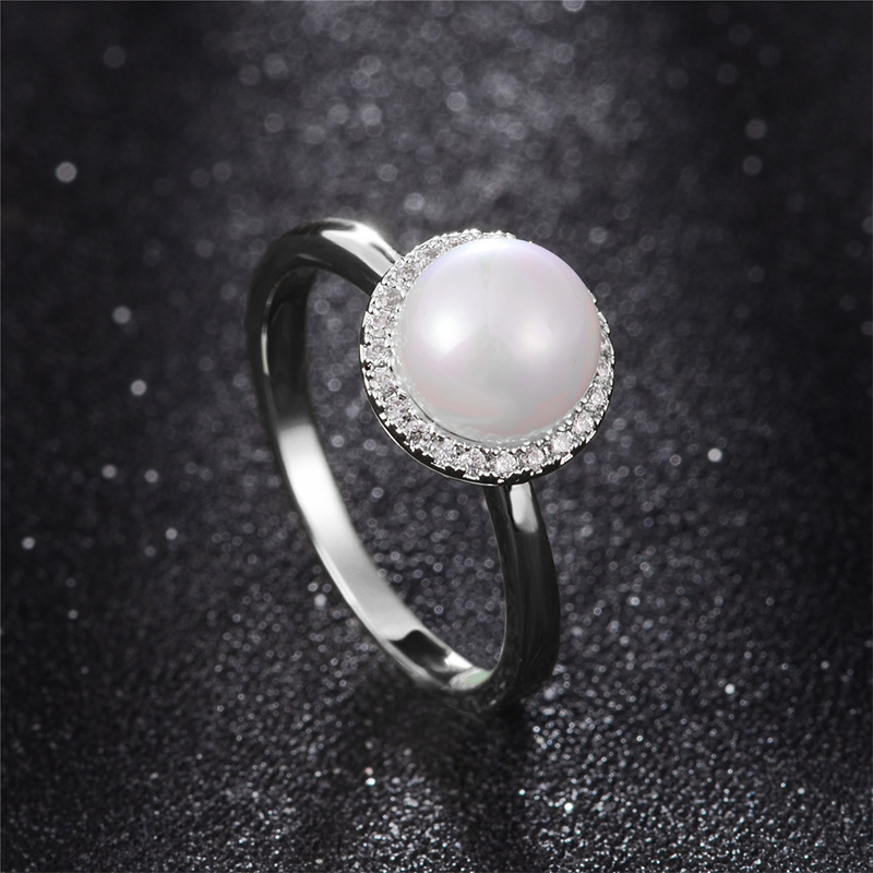 The New Pearl Inlaid Zirconium Copper Ring Wish Hot South Korea Women&#039;s Boutique Ornament