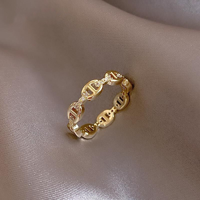 Designer Model Full Diamond Exquisite Ring Korean Temperament Index Finger Ring Net Red Tide Ring Female Cold Style All-Match Jewelry