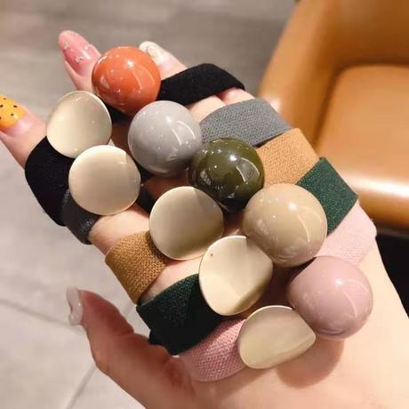 Web celebrity hair string butterfly Knot Hair Rubber Band Ladies Fashion hair circle smiling face ball string bow ring