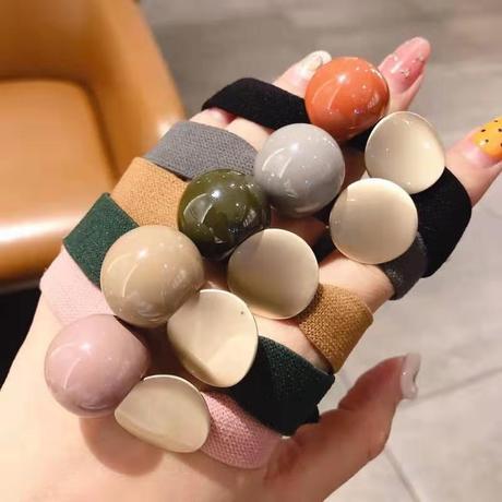 Web celebrity hair string butterfly Knot Hair Rubber Band Ladies Fashion hair circle smiling face ball string bow ring