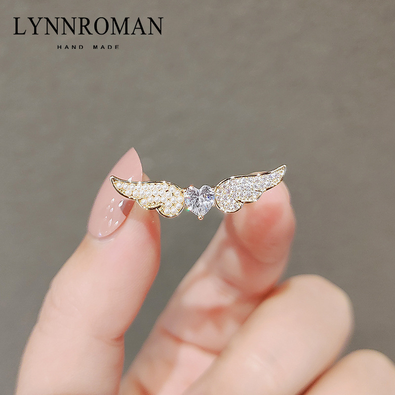 Ring Light Luxury Minority Angel Wings Switchable Index Finger Ring Ins Trendy High Sense Fashion Unique Exquisite Ring Female