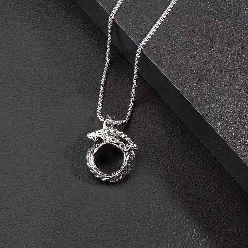 All-Matching Disco Personality Sweater Men&#039;s Necklace Hiphop Hanging Pendant Ins Hip-Hop Street Titanium Steel Accessories Female Fashion