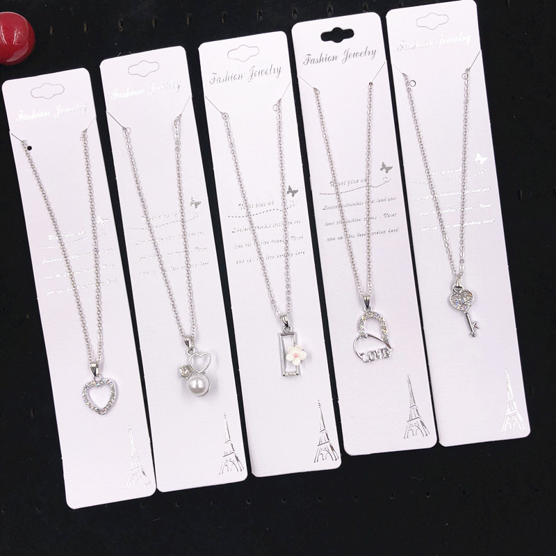 Necklace Women&#039;s Diamond Diamond Small Pendant Clavicle Chain Neck Chain Student Jewelry Small Gift 2 Yuan Store Supply