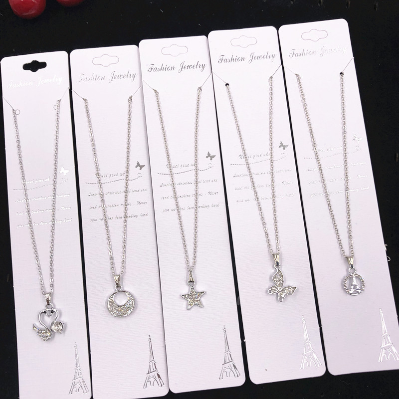 Necklace Women&#039;s Diamond Diamond Small Pendant Clavicle Chain Neck Chain Student Jewelry Small Gift 2 Yuan Store Supply