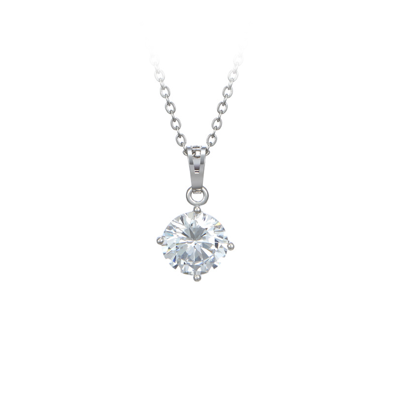 Xuping Jewelry Japanese and Korean Ornament Artificial Zircon Plated White Gold Factory Direct Sales Female Necklace Xuping