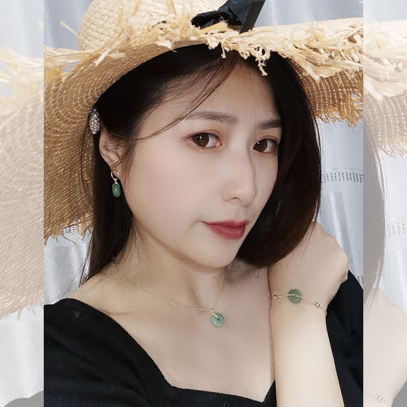 20 New natural stone jewelry set Necklace Necklace Bracelet Senior Web celebrity Hot style silver needle East Gate women