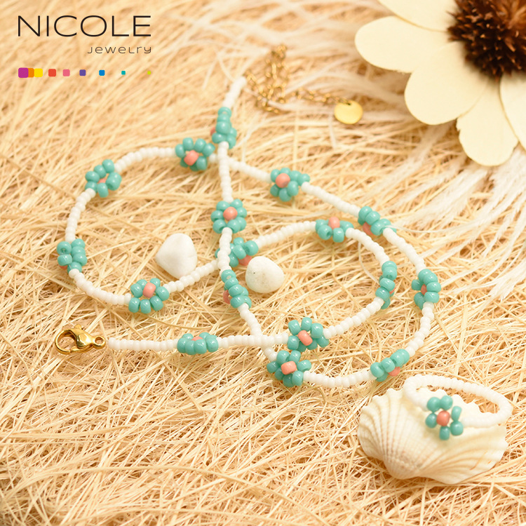 Little Daisy Necklace Vintage Elegant Gigi Same Style Small Flower Handmade Bracelet Ins Hot Choker Trendy Matching 18K Gold
