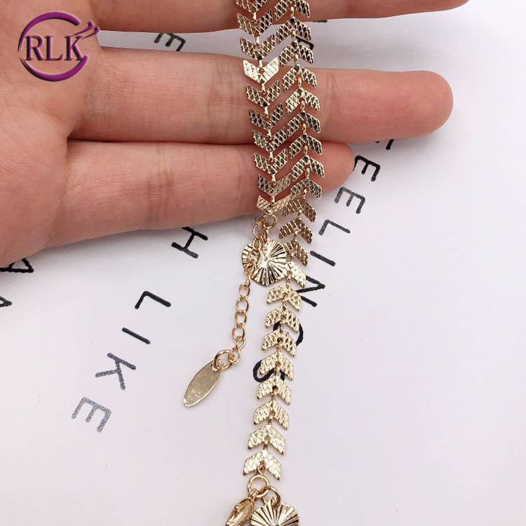 Factory Direct Sales Wholesale Best Seller in Europe and America Foot Ornaments 18K Gold Plating Aircraft Anklet Fashion All-Match