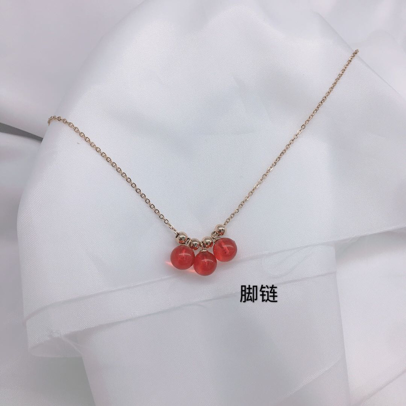 Titanium steel anklet fashion trend casual style Titanium steel rose gold anklet children sexy Korean version simple personality