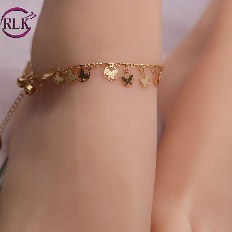 Best Seller in Europe and America Gold Plated Foot Ornaments Fashion Little Bee Tassel Wild Anklet Summer Beach