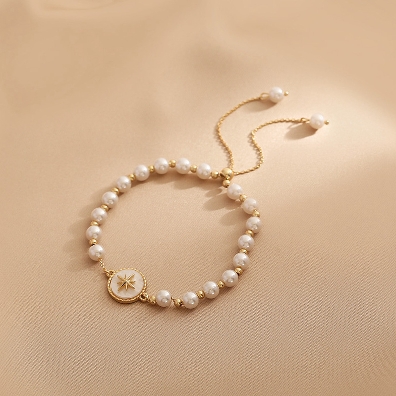 Korean-Style Chic and Unique Hip Hop Bracelet Internet Celebrity Ins Cold Style Pearl Bracelet Yiwu Small Commodity Ornament Wholesale