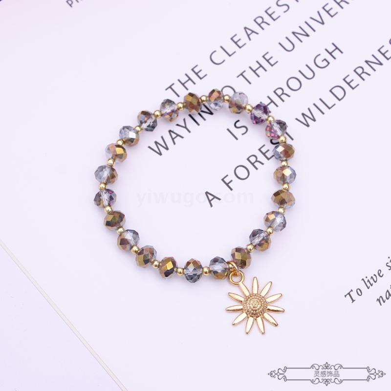 Colorful Crystal Glass Gemstone decoration bracelet small Fresh day Wear accessories