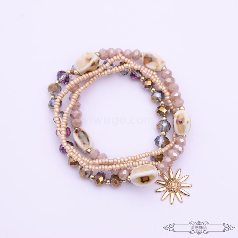 Colorful Crystal Glass Gemstone decoration bracelet small Fresh day Wear accessories