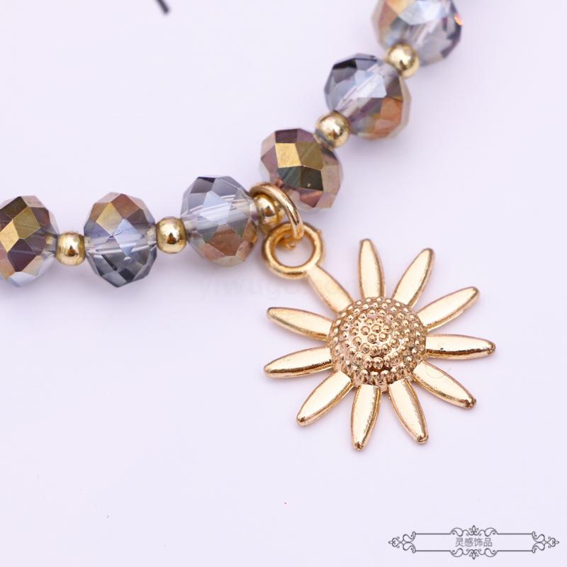 Colorful Crystal Glass Gemstone decoration bracelet small Fresh day Wear accessories