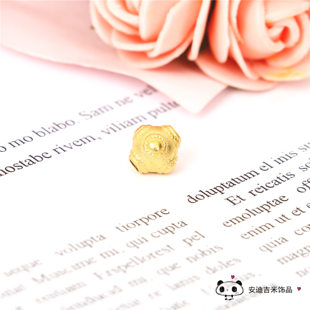 Alluvial Gold Hole Bead Pendant DIY Bracelet Jewelry Accessories Handmade Bead Accessories