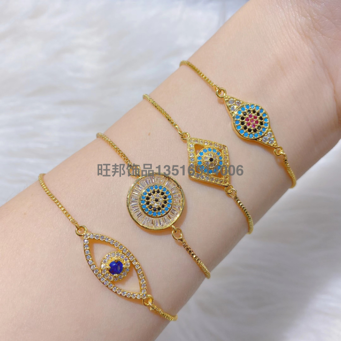 More than European and American Bracelets Devil&#039;s Eye Female Bracelet Cold Wind Bracelet Eye Hand Jewelry Bracelet Wholesale Brb69