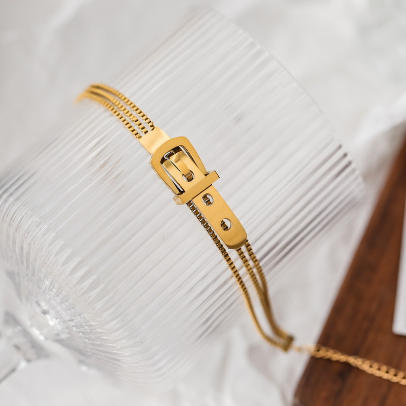 New INS Special Interest Light Luxury Design Belt Buckle Bracelet Female Summer Bracelet Internet Celebrity Does Not Fade