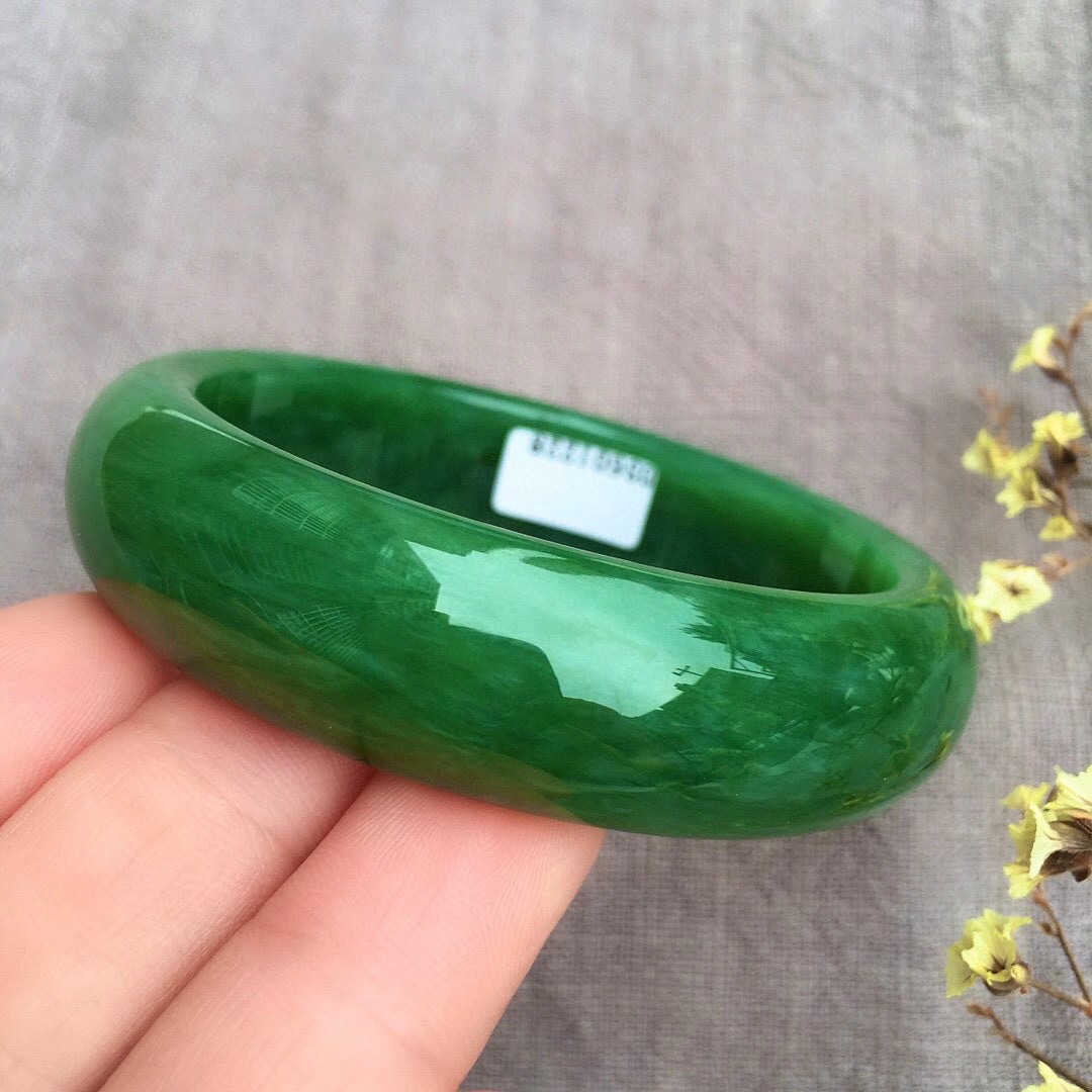 Xinjiang Hetian Jade Bracelet Hetian Jade Jade Bracelet Spinach Green Bracelet Jasper Wide Bracelet Jade Bracelet