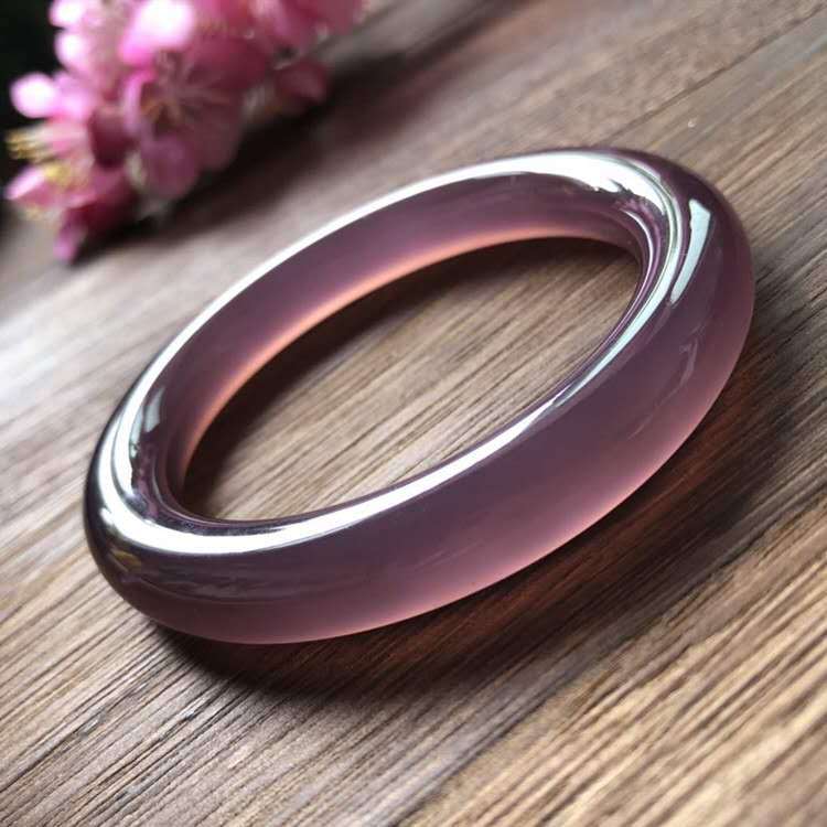 Wholesale Jade Agate Chalcedony Bracelet round Bar Emperor Purple Hibiscus Jade Agate Chalcedony Jade bracelet