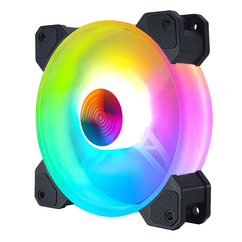 Cool Month Jade Bracelet RGB Case Fan 12cm Desktop Computer Fan Colorful Color Changing Eclipse Mute Fan