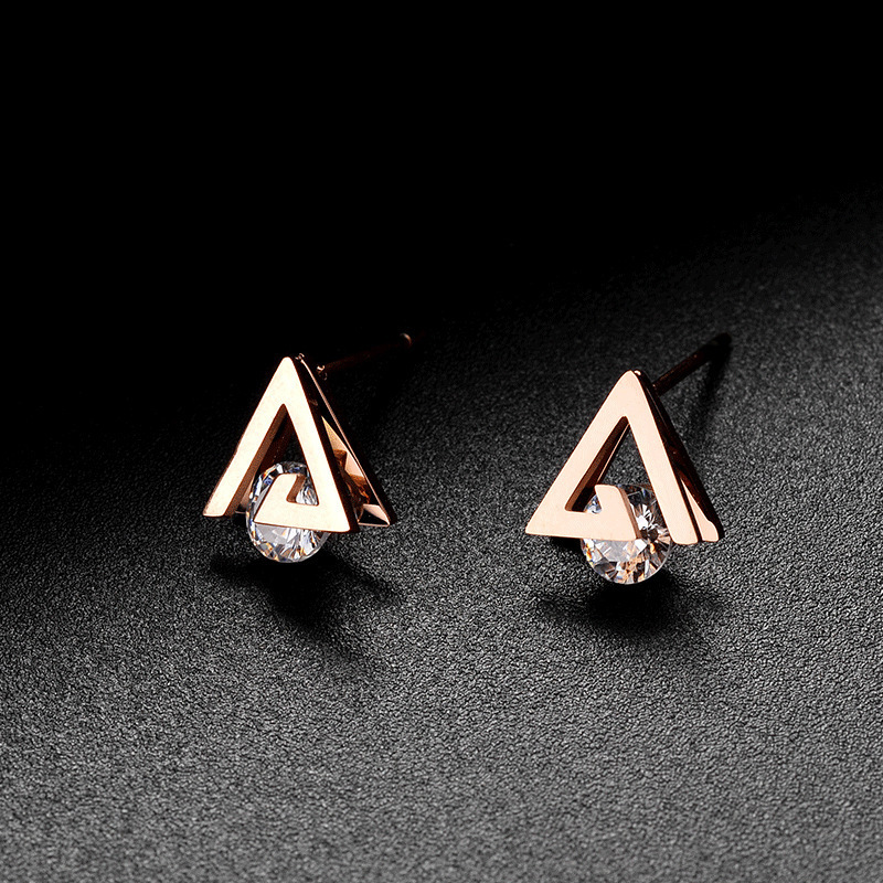 Titanium Steel No Fading Zircon Stud Earrings Simple Little Daisy Ear Rings Geometric Metal Butterfly Ear Studs