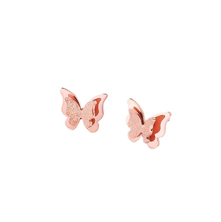Titanium Steel No Fading Zircon Stud Earrings Simple Little Daisy Ear Rings Geometric Metal Butterfly Ear Studs